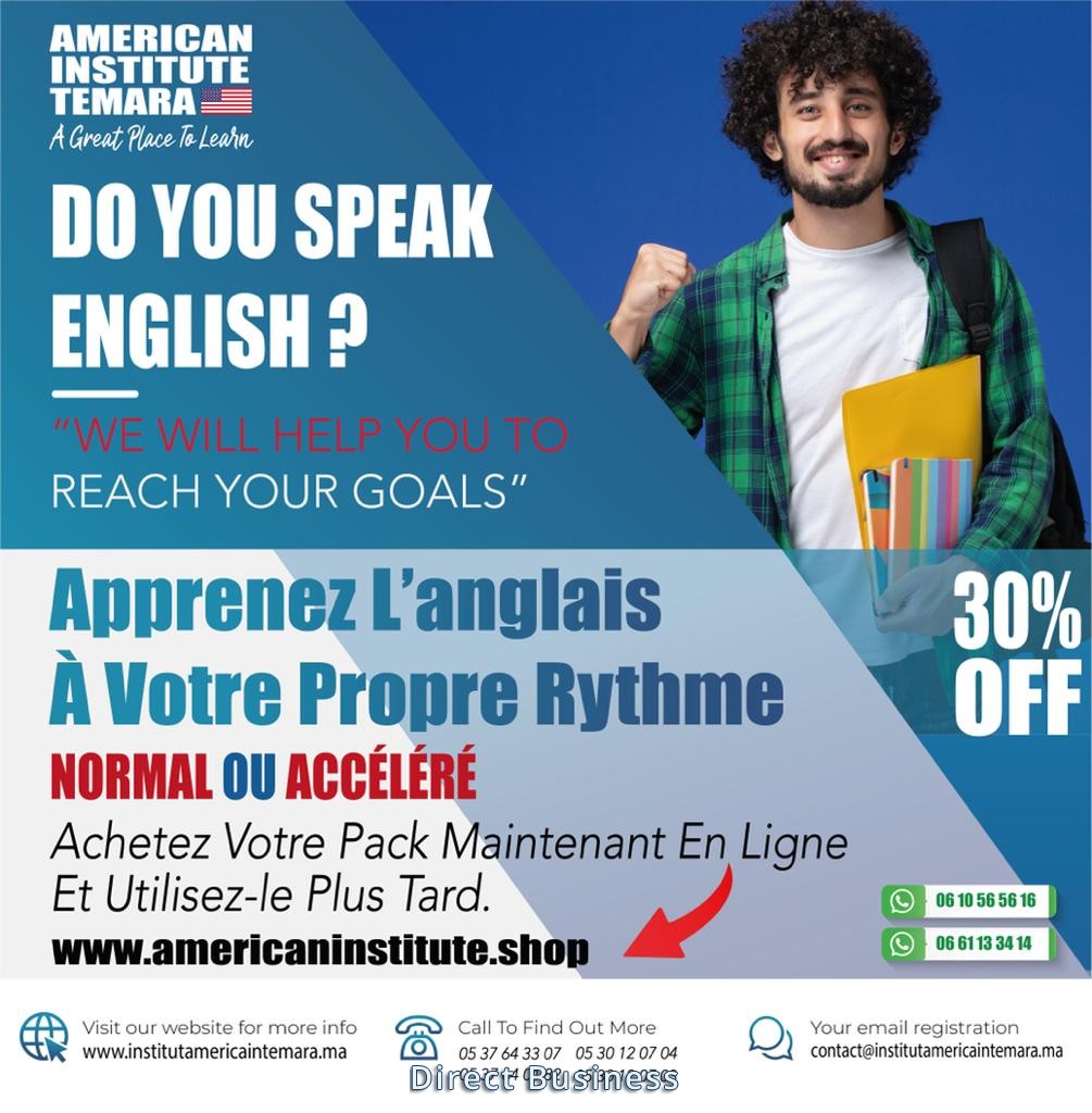 Cours d'anglais adulte et formations intensives Institut Americain Temara