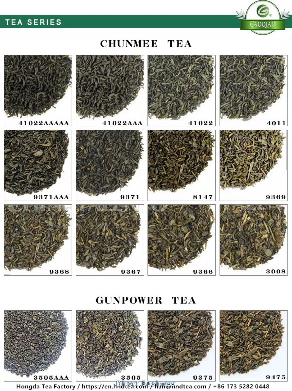 Chunmee 41022/4011/9371/9366/9367 exportés d'usine qualité garantiee