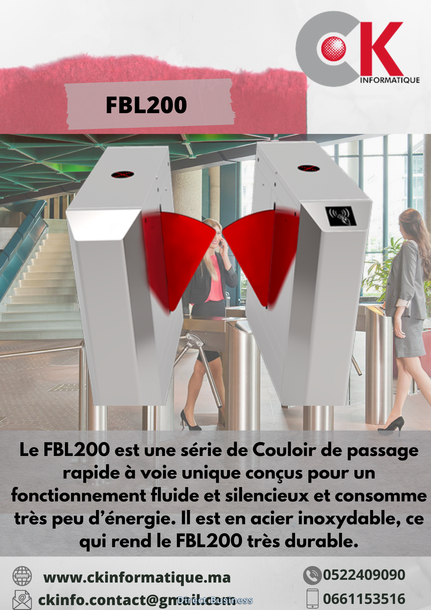 contrôle d’entrée Portillon basculant FBL200