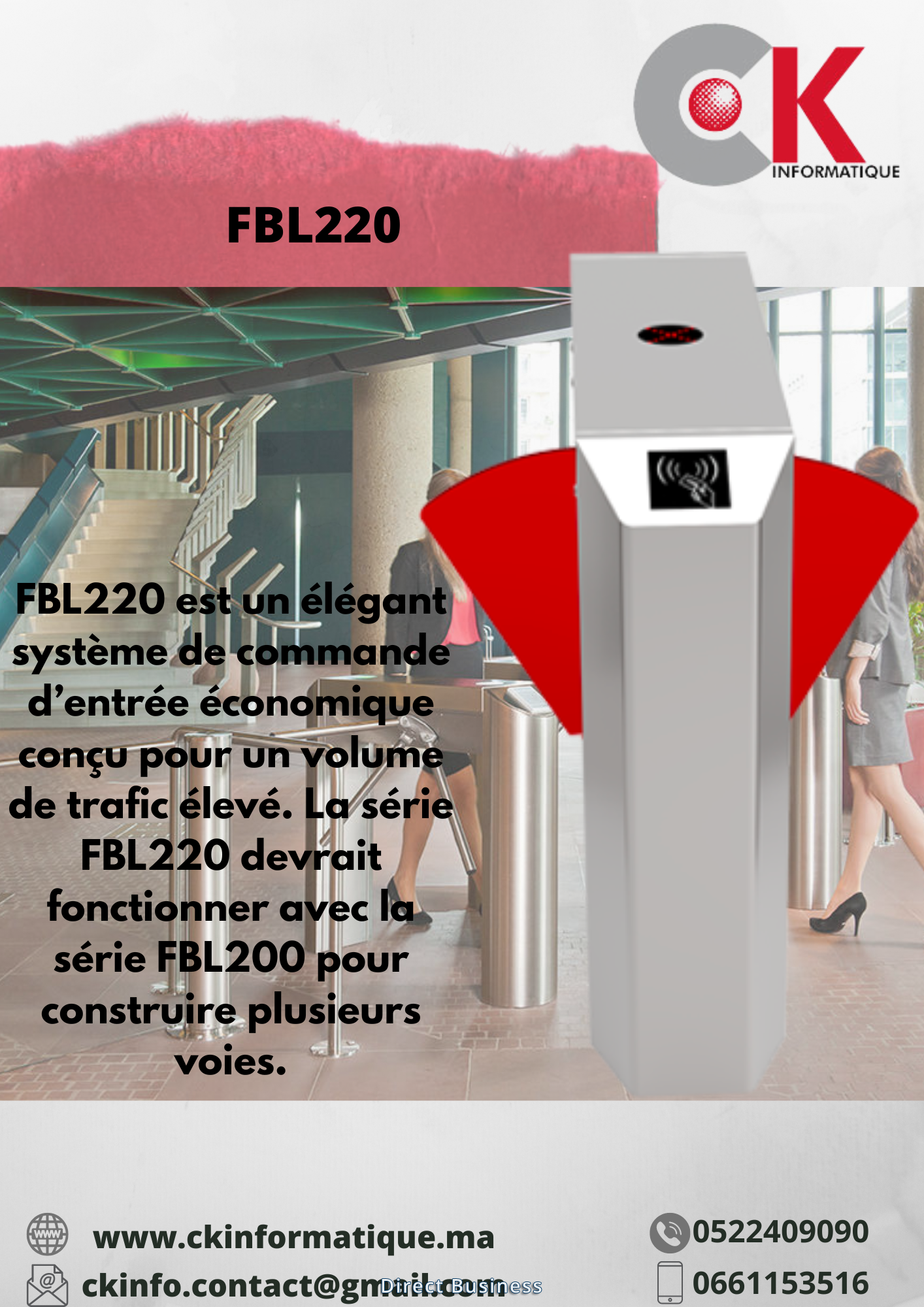 contrôle d’entrée Portillon basculant FBL220