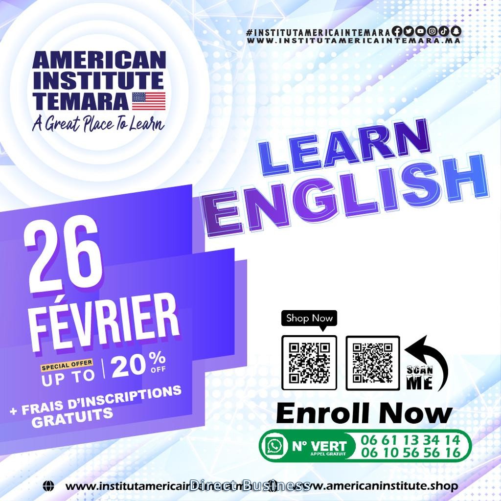 Anglais pour Débutants Centre Américain Temara