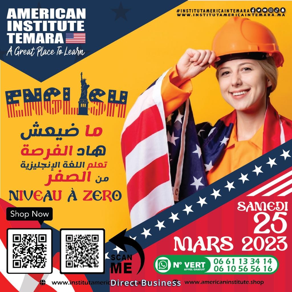 Anglais le week-end Choisir votre horaire Institut Americain Temara