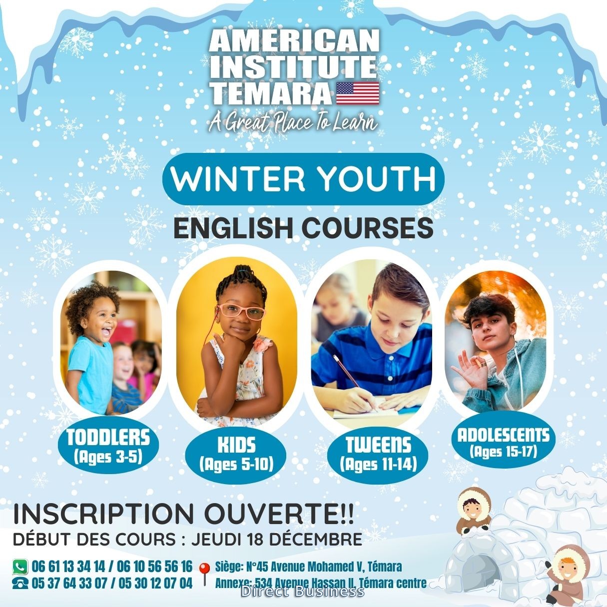 FAITES UNE PRÉ-INSCRIPTION ET PAYER EN LIGNE | American Institute Temara